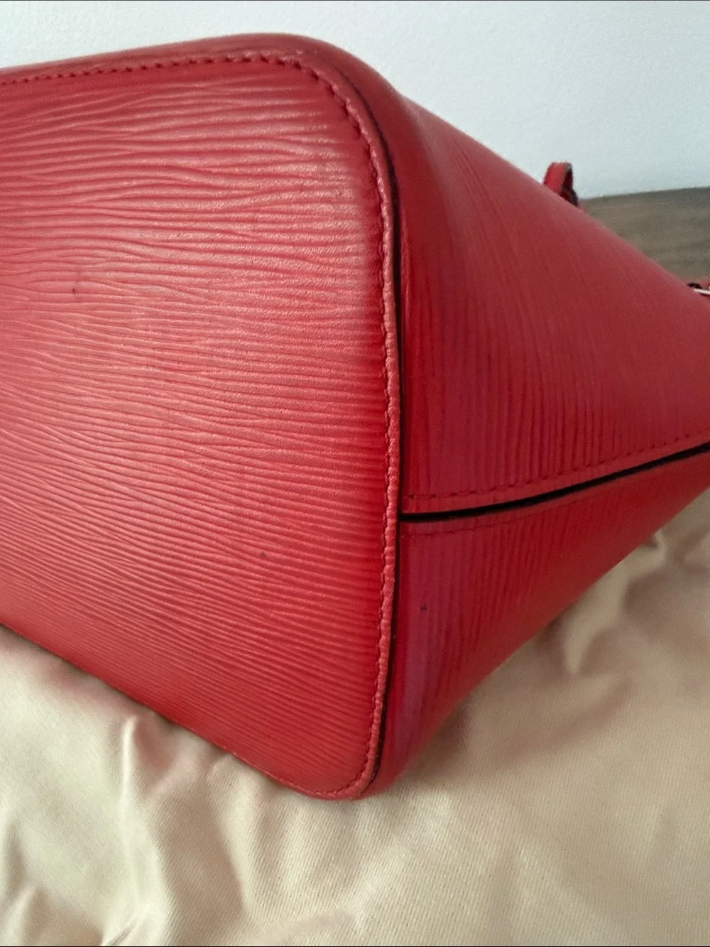 Louis Vuitton Red Epi Leather Hobo Tote